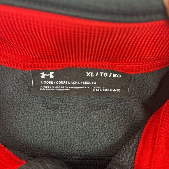 Under Armour Mens Loose Cold Gear Quarter Zip Pullover Sweatshirt Gray Size XL - Picture 10 of 12